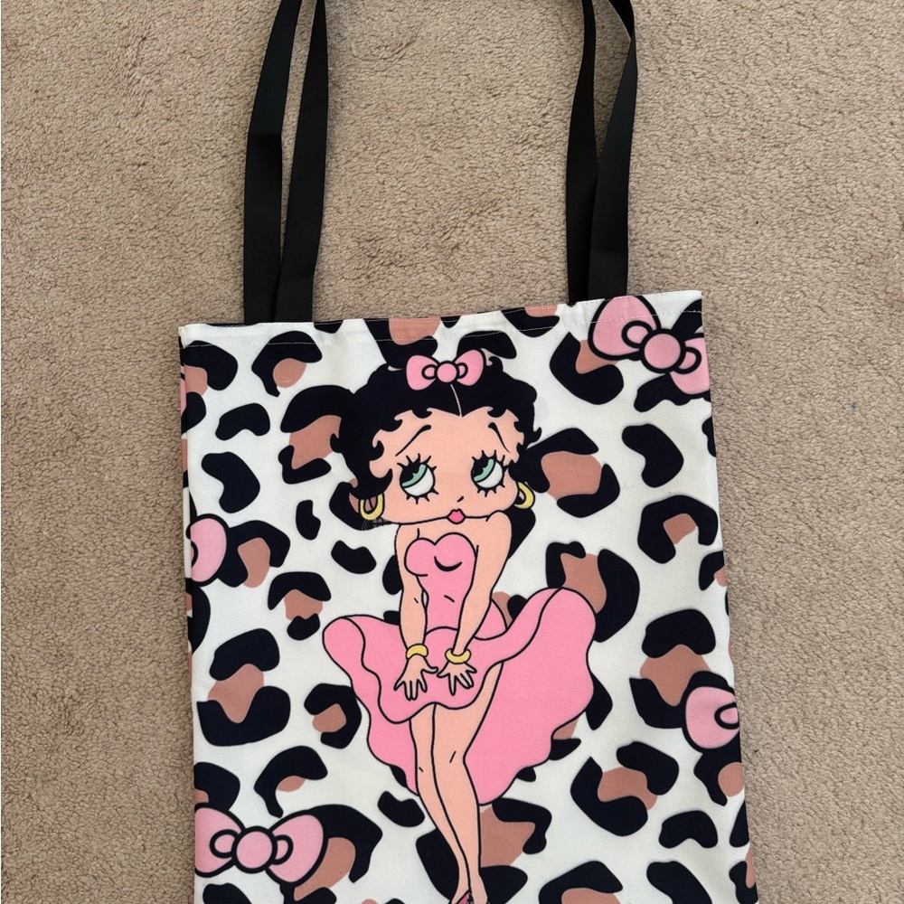 Betty Boop Pink and Black Leopard Tote